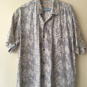100% silk tommy Bahamas casual button down shirt